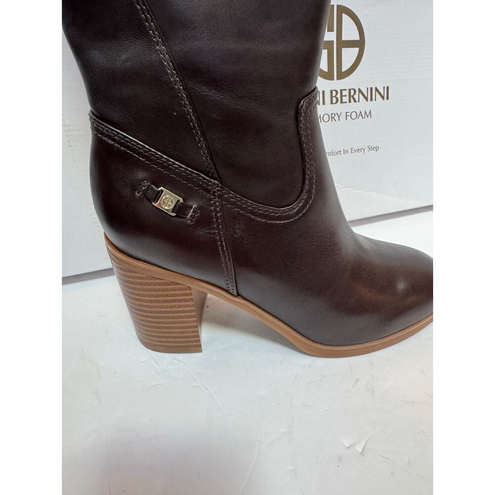 Giani Bernini Womens Odettee Leather Almond Toe Knee-High Boots Brown 7.5 new - Picture 3 of 7